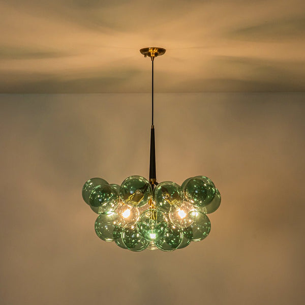 Chandelierias-6-Light Emerald Bubble Blooming Glass Chandelier-Chandeliers-Gold-