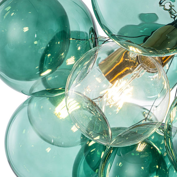 Chandelierias-6-Light Emerald Bubble Blooming Glass Chandelier-Chandeliers-Gold-