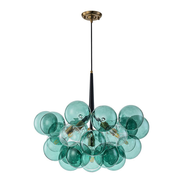 Chandelierias-6-Light Emerald Bubble Blooming Glass Chandelier-Chandeliers-Gold-