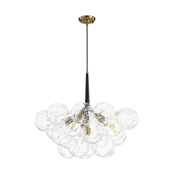 Chandelierias-6-Light Gold Cluster Bubble Wave Globe Glass Chandelier-Chandeliers-White & Gold-