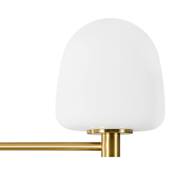 Chandelierias-6-Light Linear Sputnik Capsule Frosted Glass Semi-flush Chandelier-Chandeliers-Brass-