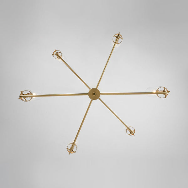 Chandelierias - 6 - Light Mid - century Cylinder Ribbed Glass Tiered Chandelier - Chandeliers - Clear -