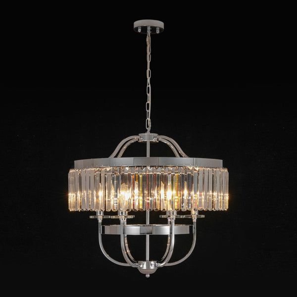 Chandelierias-6-Light Silver Crystal Drum Empire Chandelier-Chandeliers-Chrome-