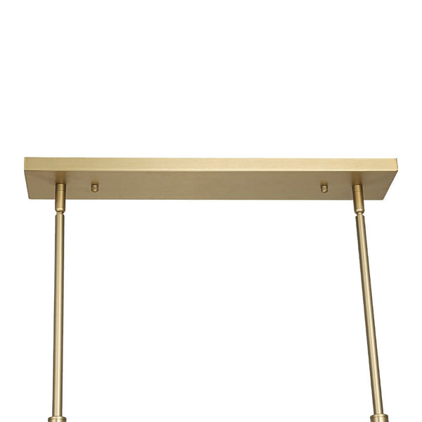 Chandelierias - 7 - Light Clear Glass Globe Modern Linear Chandelier - Chandeliers - Brass -