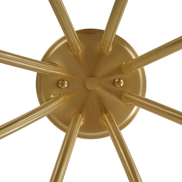 Chandelierias - 8 - Light Dreamy Bouquet Frosted Glass Globe Semi - Flush Mount - Semi Flush - Brass -
