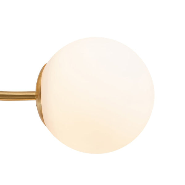 Chandelierias - 8 - Light Dreamy Bouquet Frosted Glass Globe Semi - Flush Mount - Semi Flush - Brass -
