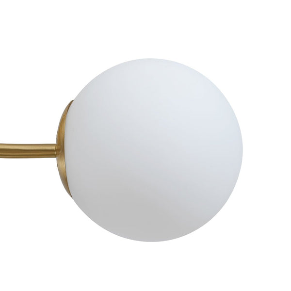 Chandelierias - 8 - Light Dreamy Bouquet Frosted Glass Globe Semi - Flush Mount - Semi Flush - Brass -