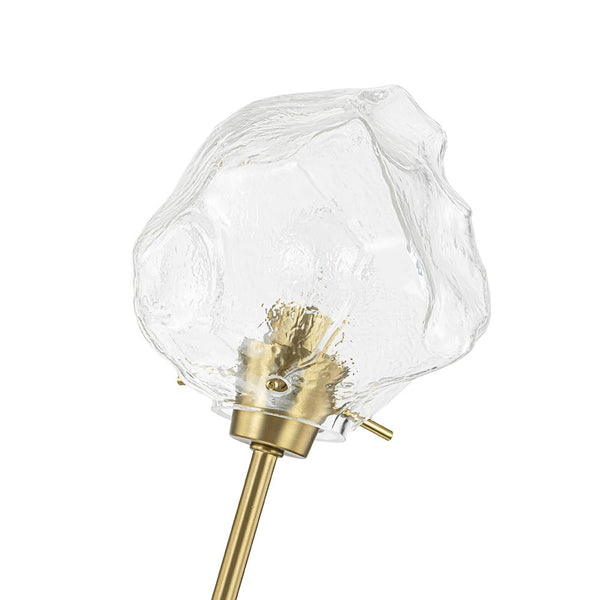 Chandelierias - 8 - Light Modern Ice Glass Cube Branch Linear Chandelier - Chandeliers - Brass -