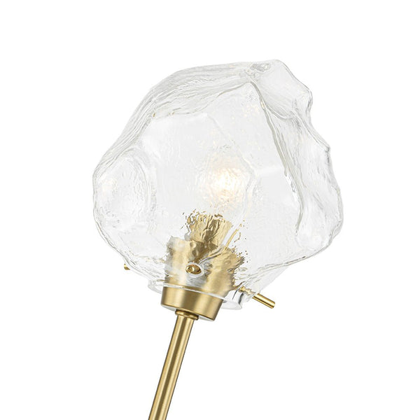 Chandelierias - 8 - Light Modern Ice Glass Cube Branch Linear Chandelier - Chandeliers - Brass -