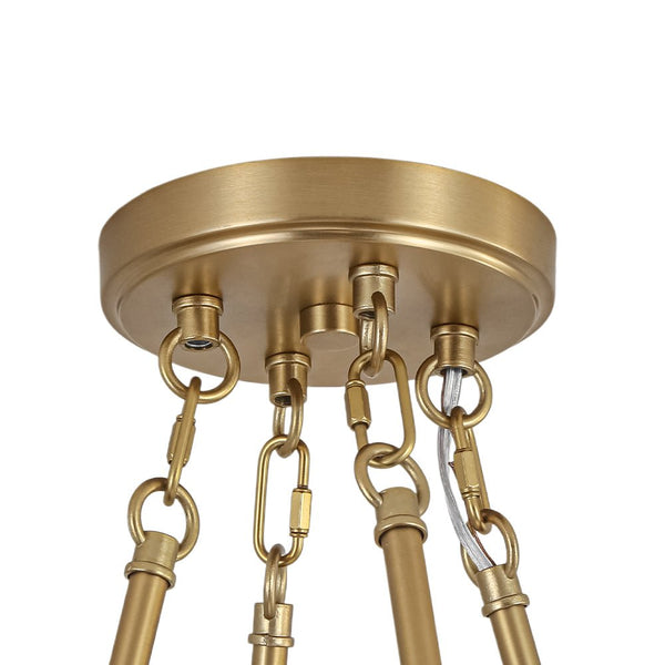 Chandelierias - Art Decor 1 - Light Basketed Opal Glossy Glass Semi - flush Mount - Semi Flush - Brass -