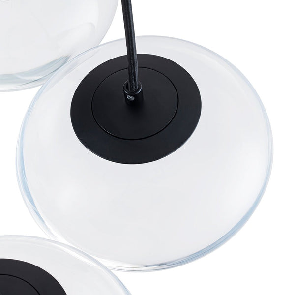 Chandelierias - Artistic 7 - Light Transparent Thick Oval Glass Chandelier - Chandeliers - Matte Black -