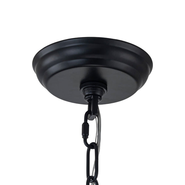 Chandelierias - Boho 3 - Light Tiered Hem Rope Distressed Gray Wood Beads Chandelier - Chandeliers - Black -