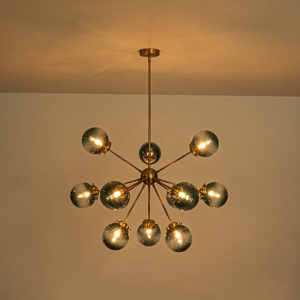 Chandelierias - Bold Modern 12 - Light Sputnik Sphere Chandelier - Chandeliers - Brass -