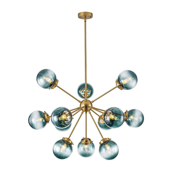 Chandelierias - Bold Modern 12 - Light Sputnik Sphere Chandelier - Chandeliers - Brass -
