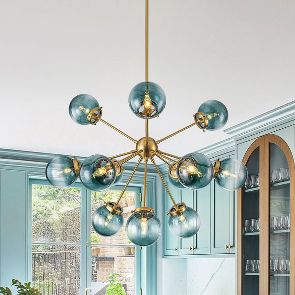Chandelierias - Bold Modern 12 - Light Sputnik Sphere Chandelier - Chandeliers - Brass -