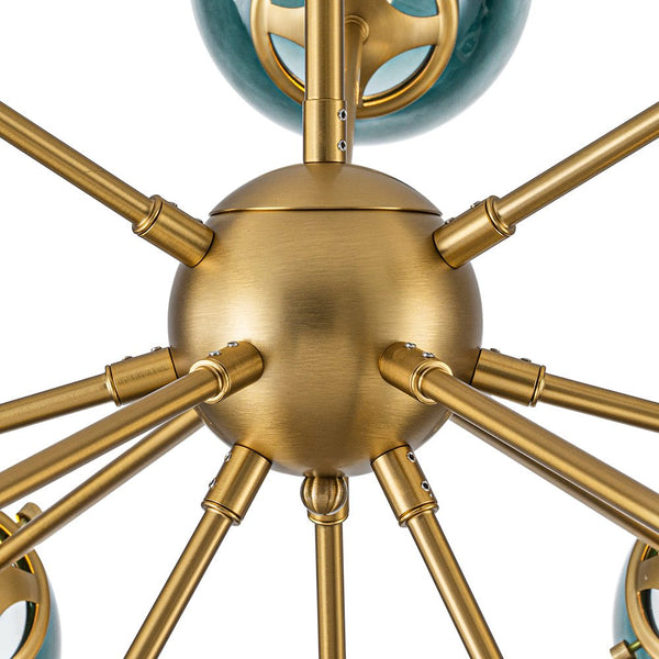 Chandelierias - Bold Modern 12 - Light Sputnik Sphere Chandelier - Chandeliers - Brass -