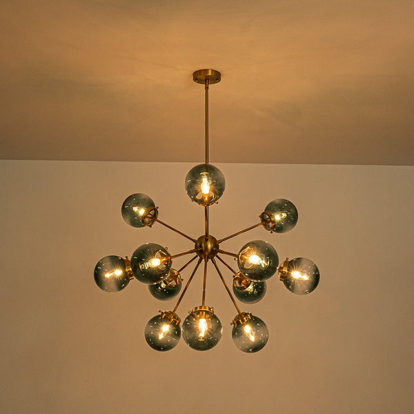 Chandelierias - Bold Modern 12 - Light Sputnik Sphere Chandelier - Chandeliers - Brass -