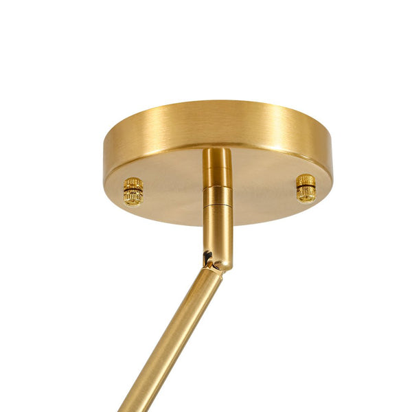 Chandelierias - Bold Modern 5 - Light Matte White Glass Globe Chandelier - Chandeliers - Brass -