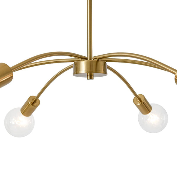 Chandelierias - Bold Modern 6 - Light Claw - shaped Metal Sputnik Chandelier - Chandeliers - Brass -