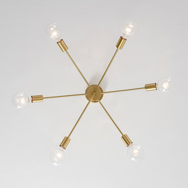 Chandelierias - Bold Modern 6 - Light Claw - shaped Metal Sputnik Chandelier - Chandeliers - Brass -