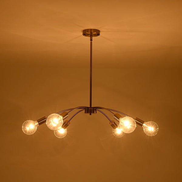 Chandelierias - Bold Modern 6 - Light Claw - shaped Metal Sputnik Chandelier - Chandeliers - Brass -