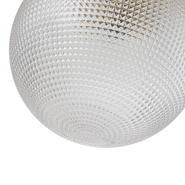 Chandelierias-Brass 1-Light Prismatic Glass Globe Semi-Flush Mount-Semi Flush-Brass-