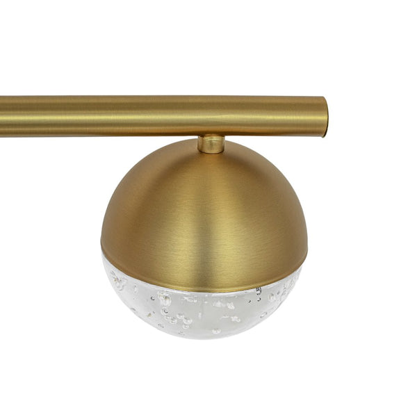 Chandelierias-Brass 4-Light Seedy Bubble Glass LED Linear Vanity Light-Wall Light-Brass-