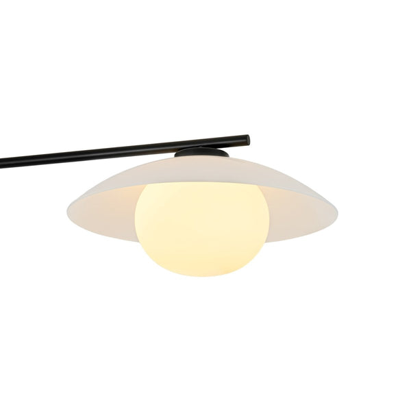 Chandelierias-Chic Modern 3-Light Frosted Glass Blooming Bud Linear Semi-flush Mount-Semi Flush-Black-