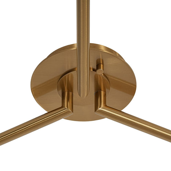 Chandelierias - Chic Modern 3 - Light Frosted Glass Blooming Bud Linear Semi - flush Mount - Semi Flush - Brass -