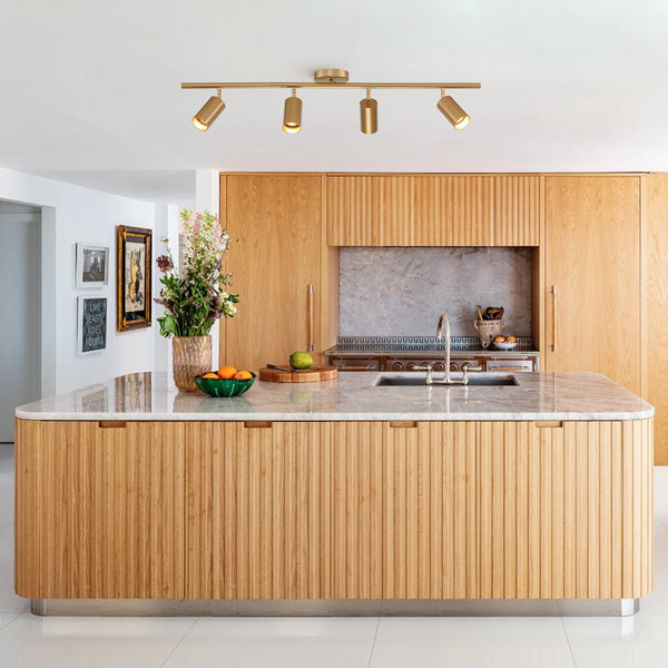 Chandelierias - Chic Modern 4 - Light Linear Tracklight Semi - Flush Mount - Semi Flush - Brass -