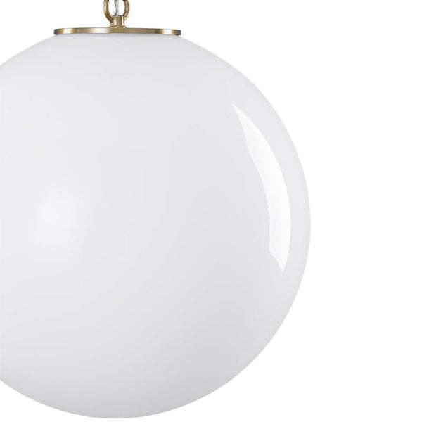 Chandelierias - Classic Glam 1 - Light Opal Glossy Glass Sphere Pendant - Pendants - Brass - Rod
