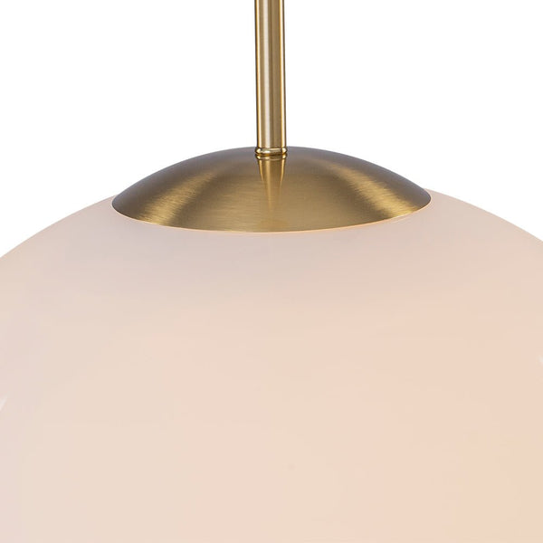 Chandelierias - Classic Glam 1 - Light Opal Glossy Glass Sphere Pendant - Pendants - Brass - Rod