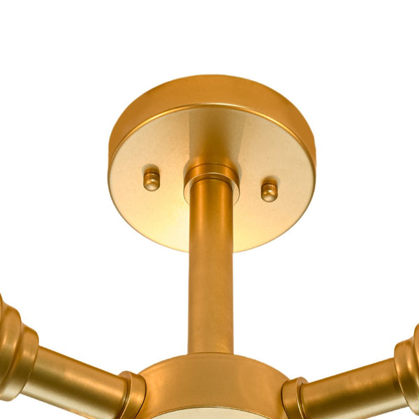 Chandelierias - Clear Rhombus Glass 3 - Light Semi - flush Mount - Semi Flush - Painted Brass -