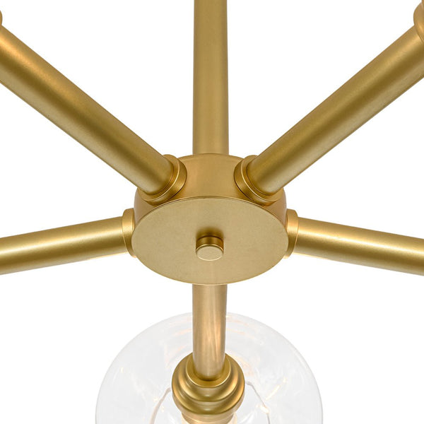Chandelierias - Clear Rhombus Glass 5 - Light Sphere Chandelier - Chandeliers - Painted Brass -
