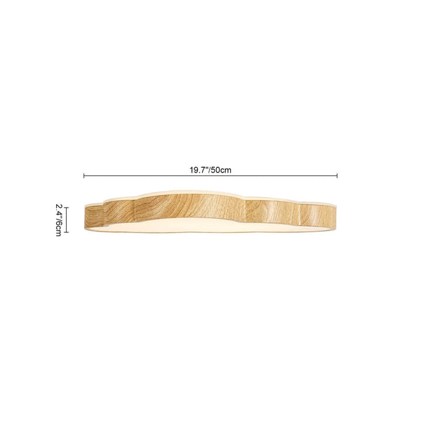 Chandelierias-Cloud Shape Faux Wood 5CCT Selectable Dimmable LED Flush Mount-Flush Mount-Faux Walnut Grain-