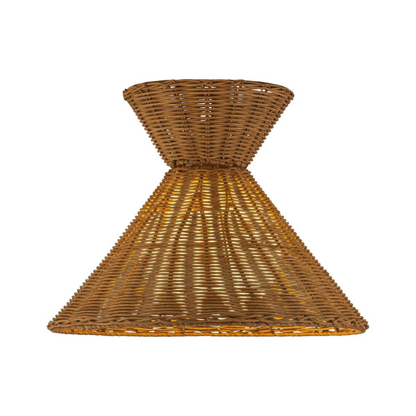 Chandelierias-Coastal 1-Light Hourglass Shaped Rattan Flush Mount-Flush Mount-15.7 in-
