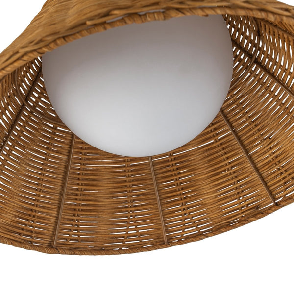 Chandelierias-Coastal 1-Light Hourglass Shaped Rattan Flush Mount-Flush Mount-15.7 in-
