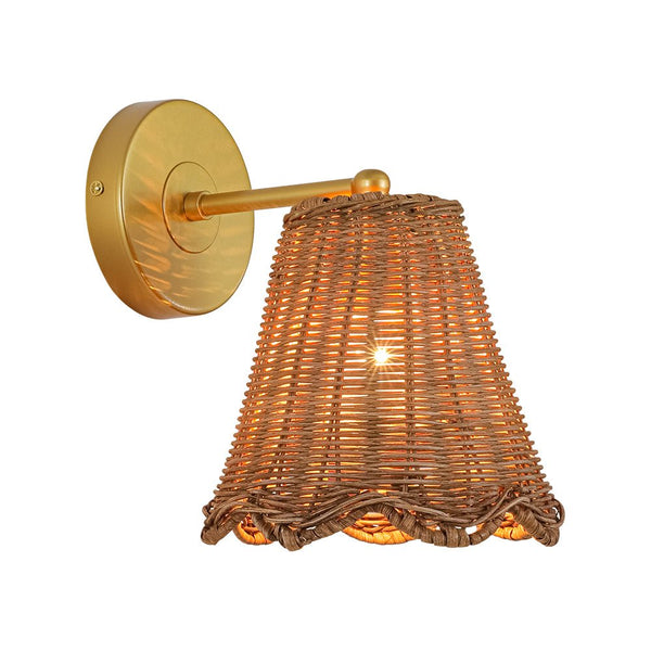 Chandelierias - Coastal Grandeur 1 - Light Rattan Wall sconce - Wall Light - Gold - 2 - Pack