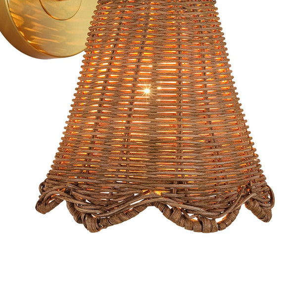 Chandelierias - Coastal Grandeur 1 - Light Rattan Wall sconce - Wall Light - Gold - 2 - Pack