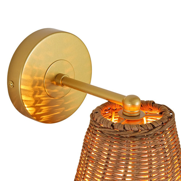 Chandelierias - Coastal Grandeur 1 - Light Rattan Wall sconce - Wall Light - Gold - 2 - Pack