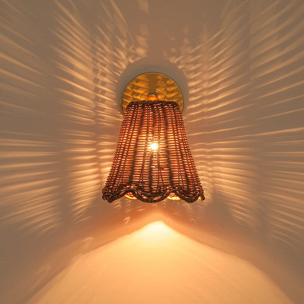 Chandelierias - Coastal Grandeur 1 - Light Rattan Wall sconce - Wall Light - Gold - 2 - Pack