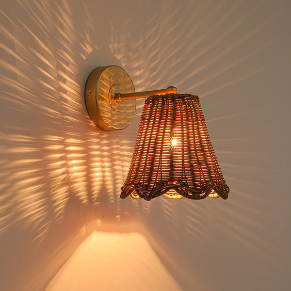 Chandelierias - Coastal Grandeur 1 - Light Rattan Wall sconce - Wall Light - Gold - 2 - Pack