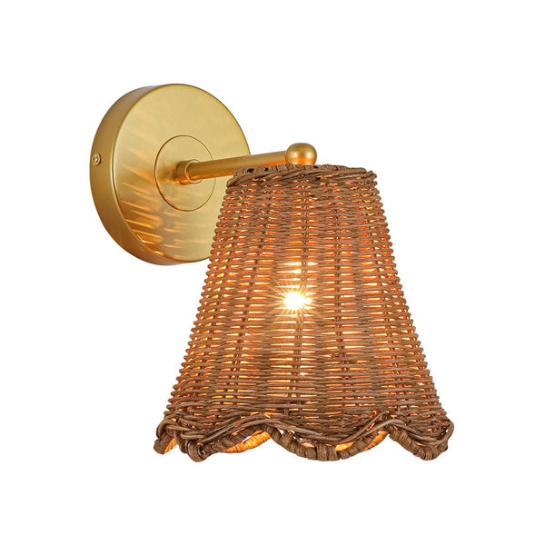 Chandelierias - Coastal Grandeur 1 - Light Rattan Wall sconce - Wall Light - Gold - 2 - Pack