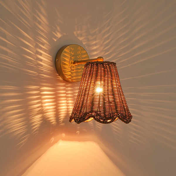 Chandelierias - Coastal Grandeur 1 - Light Rattan Wall sconce - Wall Light - Gold - 2 - Pack