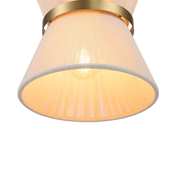 Chandelierias-Coastal-style Brass Hourglass Shape Natural Rope Drum Pendant-Pendant-8 Bulbs-