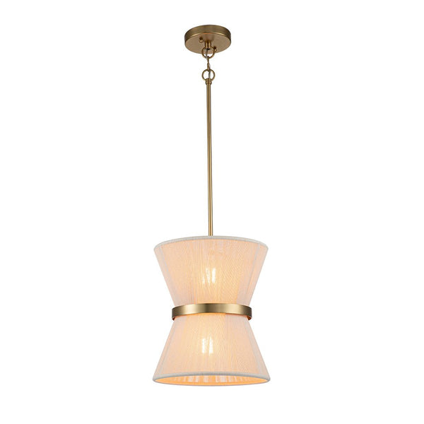 Chandelierias-Coastal-style Brass Hourglass Shape Natural Rope Drum Pendant-Pendant-8 Bulbs-