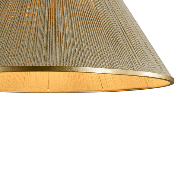 Chandelierias - Coastal Style Single - Light Conical Linen Shade Pendant - Pendant - Gold -