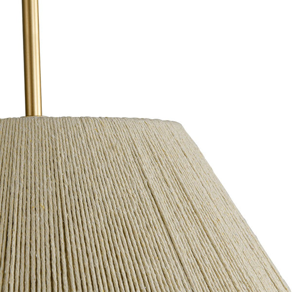 Chandelierias - Coastal Style Single - Light Conical Linen Shade Pendant - Pendant - Gold -