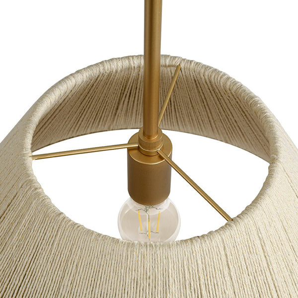 Chandelierias - Coastal Style Single - Light Conical Linen Shade Pendant - Pendant - Gold -