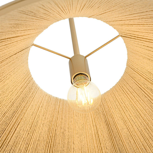 Chandelierias - Coastal Style Single - Light Conical Linen Shade Pendant - Pendant - Gold -